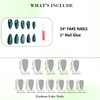 IMRAIN Press on Nails Medium Almond Fake Nails Green Ombre
