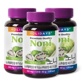 Holidays Noni 120 tablets, 3 bottles (12 months supply) / 홀리데이즈 노니 120정 3병 (12개월분)