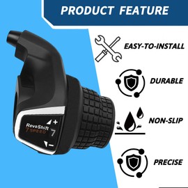 Fredertent Bike Shifter 21 Speed Twist Shifter Lever 3 x 7 Speed Bicycle Shifter Twist Grip Bike Gear Shifter MTB Mountain Bike Handlebar Shift with Grips (1 H135)
