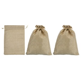 PATIKIL 12"x8" Coin Money Sacks Bag, 3 Pack Bank Deposit Change Transit Bags Cash Bag with Drawstring Currency Bags Gift Bag Style 3, Beige