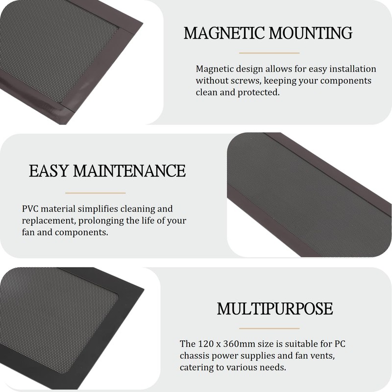 2pcs Magnetic Dust Filter PC, Computer Fan Filter Grills PVC,