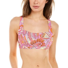 Jessica Simpson Women's Standard Mix & Match Print Bikini Swimsuit Separates (Top & Bottom), Mandarin Thick Strap, XL