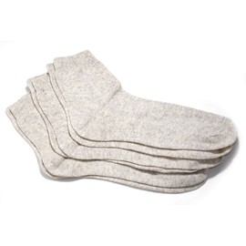 100% Pure Organic Linen - Calcetines para mujer, Gris claro, 4-6