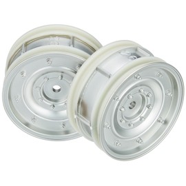 タミヤ ホップアップオプションズ No.1737 OP01737 スチール風 ディッシュホイール2本 (ツヤ消しシルバー) (26mm幅・オフセット+4) 54737