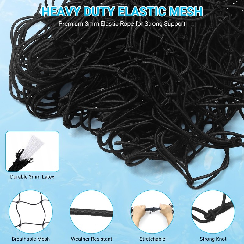 Extra Large Pool Toy Float Storage Net with 20 Hooks