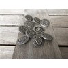 Silver Antique Flat Metal Buttons with Eyelet 17 mm or