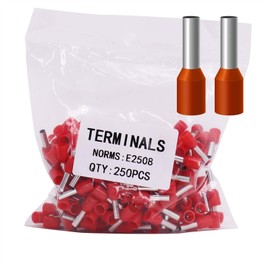 Fidioto AWG14 Wire Ferrules Terminals, 250pcs AWG14 Terminal Connector Wire Insulated Cord Pin Ends Terminals for Electric, Industrial, Chemical Industry, Power Control System, etc.