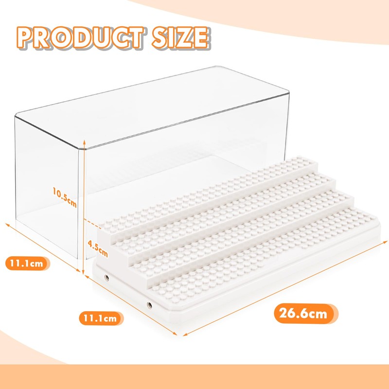 Zoelele Mini Figures Display Case, 4 Layers Stackable Acrylic Middle