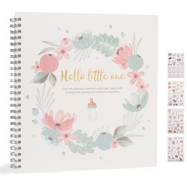 Plliocse Baby Memory Book, Cute Baby Keepsake Journal, Newborn Shower Gifts with Stickers for Mum, Mum to be, Record Milestone Moments (Style 1)