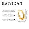 Gold Bamboo Hoop Earrings For Women Trendy,14K Gold Plated Dangle