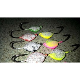 T&A Jigs 9PK TOG BLACKFISH Mixed CRACKED COLORS Ocean Sea Sweeper JIGS Tautog Porgy Jig - 1.5oz