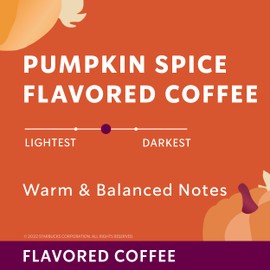 Starbucks Flavored Ground Coffee, Pumpkin Spice Flavored Coffee, Limited Edition Seasonal Ground Coffee, Warm & Balanced Notes, 11-Ounce Bag (Pack of 1)