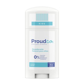 ProudCo - Desodorante Natural para Niños - Vegano, sin gluten, sin crueldad Animal - Sin aluminio, parabenos, alcohol y Bicarbonato - ingredientes de origen natural - Lavanda & Naranja - 75grs