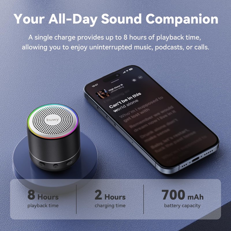 Mini Bluetooth Speaker, 2026 Ultra-Light Mini Bluetooth Speaker, IP7 Waterproof