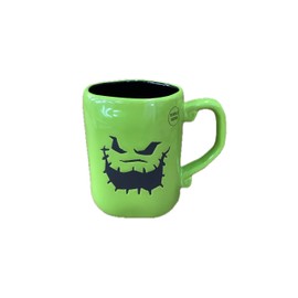 Rae Dunn Taza de té de cerámica para Halloween, color verde brillante (Oogie Boogie)