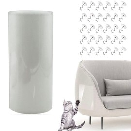 Cat Scratch Protection Sofa, Scratch Protection Door Cat, Transparent Anti-Scratch Tape with 30 Screws, Cat Scratch Protection for Furniture Protection for Sofa, Door, Table, Furniture (20 x 300 cm)