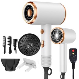Powerful Ionic Hair Dryer Kit, 1 Set Hair Dryer & Concentrator & Diffuser & 3 Comb & Hanging Rack & Manual, Professional Hair Styling Tool, Versatile Styling Options, Frizz Reduction, Hair Dryer, Hair Blow Dryer:_Red_one-size