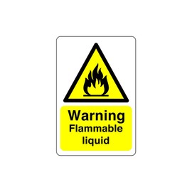 Safety First Display LTD Warning flammable liquid sign - 1.2mm Rigid plastic for indoor/outdoor usage (400mm x 300mm) Viewing Distance within 14m.