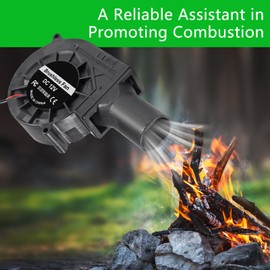 MELIFE BBQ Fan 97mm, 12V AC Squirrel Cage Fan with Speed Controller, BBQ Air Mover Blower Fan for Outdoor Barbecues Fire Bellow, Camping Cooking, Wood Stove, Charcoal Starter
