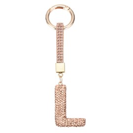 MECCANIXITY Bling Car Letter Charm, Car Rear View Mirror Charm Gold Initial Letter Interior Decoration Hanging Crystal Ornaments for Women, Bags DIY, l