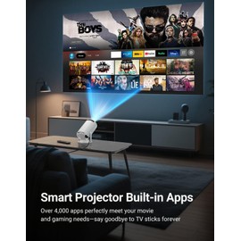 Mini Projector 180LM with WiFi 6 & BT 5.2 Native 720P HD Portable Projector