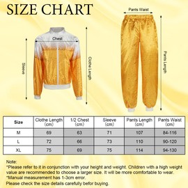 AYBUY Disco costume set, 70s disco costume set for men, stylish retro sports suit, suitable for role play and rave parties in the style of the 70s and 80s, M-yellow, M