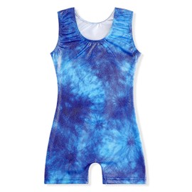 EQSJIU - Maillot de gimnasia para niñas y niñas, con mangas brillantes, para bebés y adolescentes de 1 a 10 años, Azul eléctrico, 2-3t