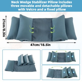 JDVBDNK 1 PC Neck Wedge Stabilizer Pillow for Sleeping to Keep Head Straight, Wedge Head Positioning Pillows for Elderly, Bedridden and Disabled, Face up Posture Sleep Upright Pillow (Blue)