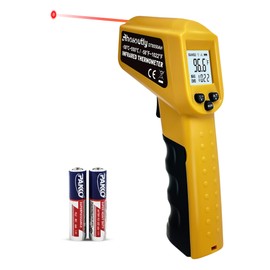 Ahosoutly Infrared Thermometer Temperature Gun - 58 ℉~1022 ℉ (- 50 ℃~550 ℃) Non-Contact Digital Laser Infrared Ir Thermometer for Cooking, Barbecue, Food, Repair, Pet Care and Home Use(Yellow)