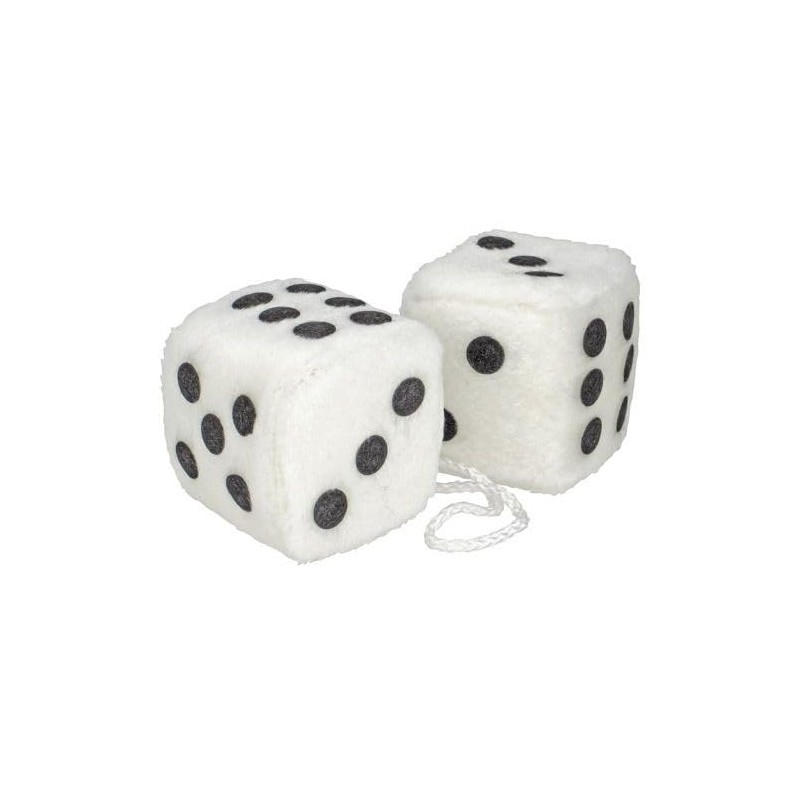12 Pack Bell Automotive 33603 Hanging Fuzzy Dice - White