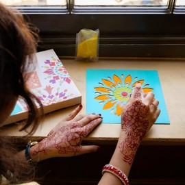 Made by Talking Tables | Rangoli Sand Stencil Kit Diwali Kids Crafts Kit DIY Paper Arts and Craft Activity | Product Reusable & Packaging Fully Recyclable | Pack of 4