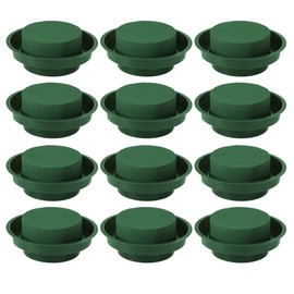 Woohome Pack of 15 Flower Foam DIY 12 Pieces Floral Foam Flower Foam Wet Floral Foam and Flower Ribbons for Party Decoration, Wedding Aisle Flowers