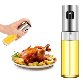 Emoly - Pulverizador de Aceite de Oliva Transparente para Uso alimentario, Botella de vinagre portátil, dispensador de Aceite para Barbacoa/Cocina/Barbacoa/Ensalada/horneado/asado