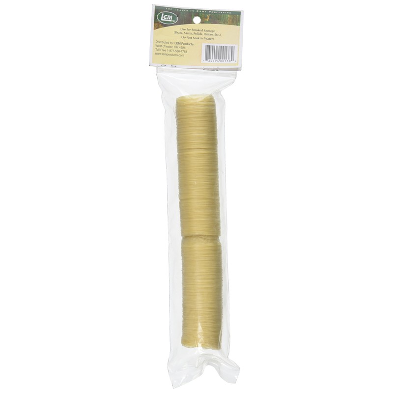 LEM Products Clear Smoked Collagen Casings, 32mm, Edible Sausage Casings,