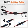12 Inch 14AWG SAE Y Splitter 14 AWG 14 Gauge