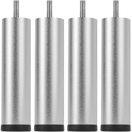 TCHOSUZ 8 inch / 20cm Metal Furniture Legs, Pack of 4 Modern Aluminum Alloy Tapered Replacement Feet with M8 Hanger Bolts & T-Nuts for Home DIY Projects Couch Sofa Cabinet Nightstand TV Stand Chrome