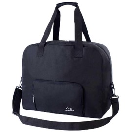 CampTeck U7332 Unisex Small Cabin Bag, Carry On, Under Seat, Foldable Travel Duffle with Shoulder Strap Suitable for EasyJet (45 x 36 x 20cm – 32L) - Black