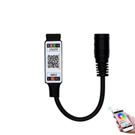TOPXCDZ Mini RGB Bluetooth Controller DC 5V 12V 24V Music BT Smart APP Controller Light Strip Control for RGB LED Strip (Mini DC Bluetooth Black)