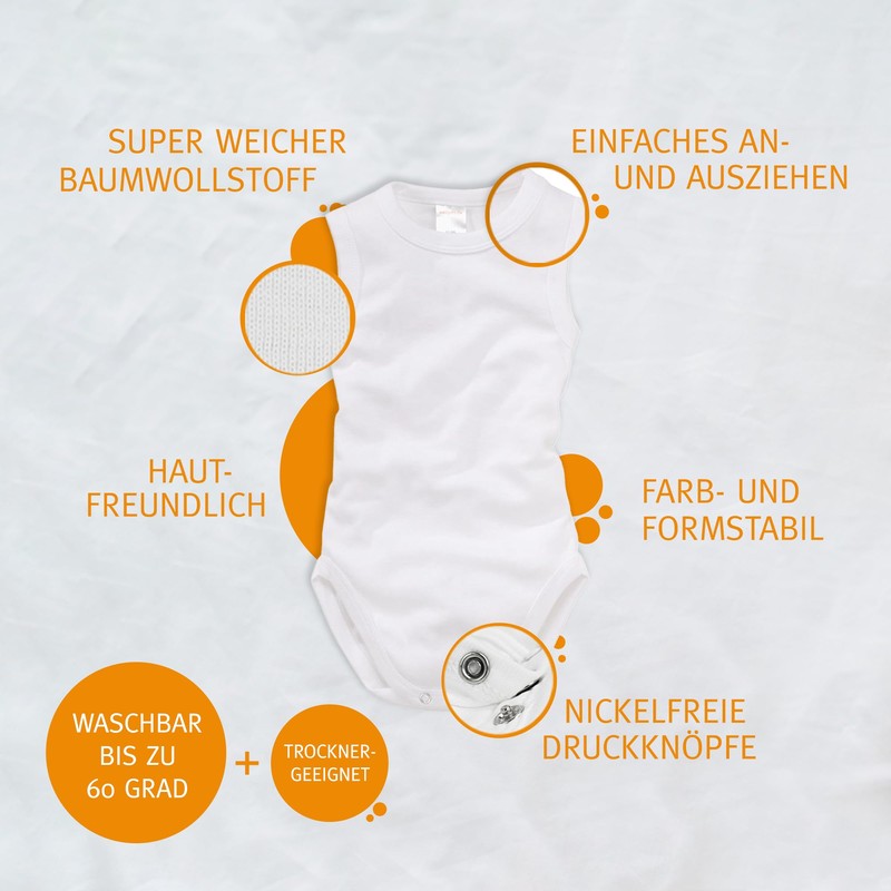 Wellyou Baby Bodysuit, Pack Of 2, White, 68-74cm, 4-9 Months