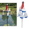 Summer Lighthouse Sailboat Windmills 360 Degree Rotation Weathervane Metal Windmill