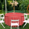 RINDOJIN 2 Pack Red Gingham Tablecloth Round 84 x 84