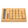 Wooden Calculator Solar Battery Powered 18 Keys Large LCD Display