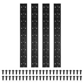 PATIKIL 18x2 Inch Piano Hinge, 4 Pack 201 Stainless Steel Continuous Hinge with Holes for Piano Gate Door Wooden Storage Box Cabinet Boat, Black