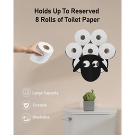 Wigag Sheep Toilet Paper Holder for Extra 8 Rolls, Ocean Decorative Toilet Paper Storage Wall Mounted, Farmhouse Bathroom Unique Decor Toilet Paper Cabinets Over The Toilet Storage