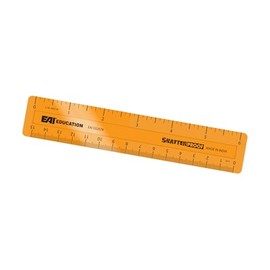 EAI Education 6" ShatterProof 1/8" Ruler: Orange - Set of 10