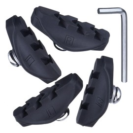 2 Pairs Road Brake Pads V Bike Brake Pads 50 mm Bike Caliper Brake Blocks Set for bicycle with Hex Nut Installation Tool Caliper Brake Blocks for Road Bikes Mountain Bicycles Black