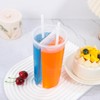 20pcs Double Grid Disposable Plastic Cups, Transparent Couple Sharing Cups