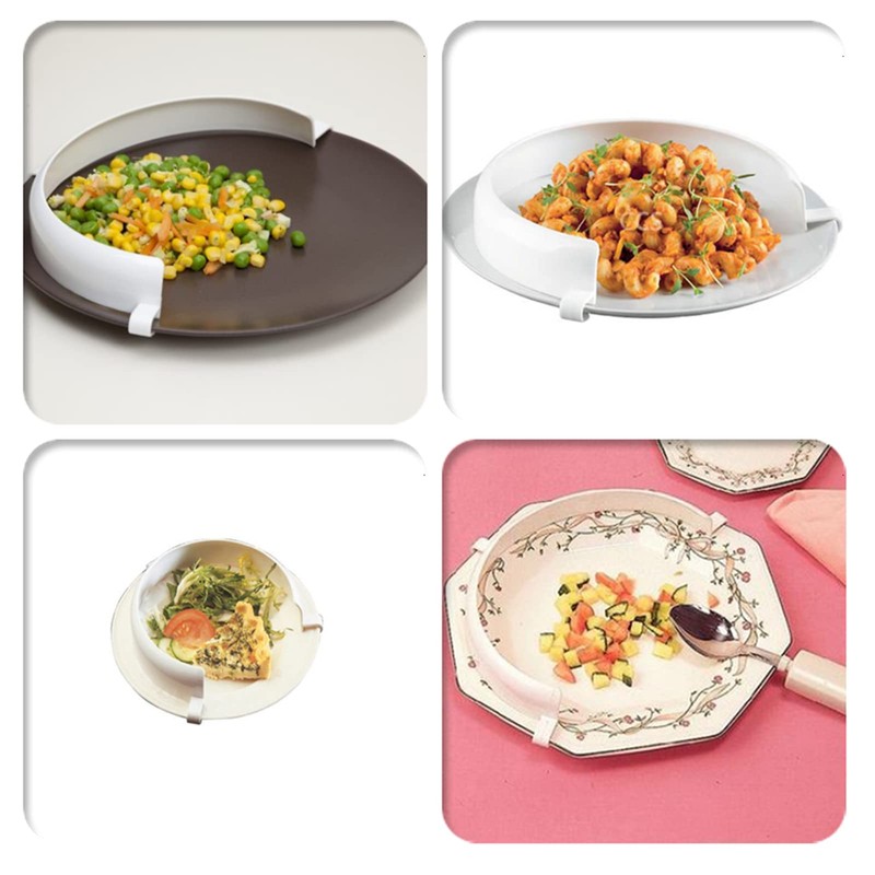 Food Guard for Plates, Clip-On Spill Prevention Eating Aid Assistant