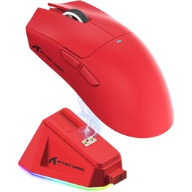 ATTACK SHARK X11 Ultra-Light Triple Mode Gaming Mouse PAW3311 Optical Sensor 22K DPI 5 programmable Buttons for PC/Mac Red