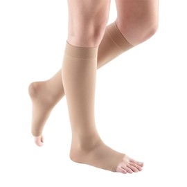 mediven Comfort for Women, 30-40 mmHg – Calf High Compression Stockings for Women, Open Toe Leg Circulation, Semi-Transparent Leg Support Compression Hosiery, II, Natural